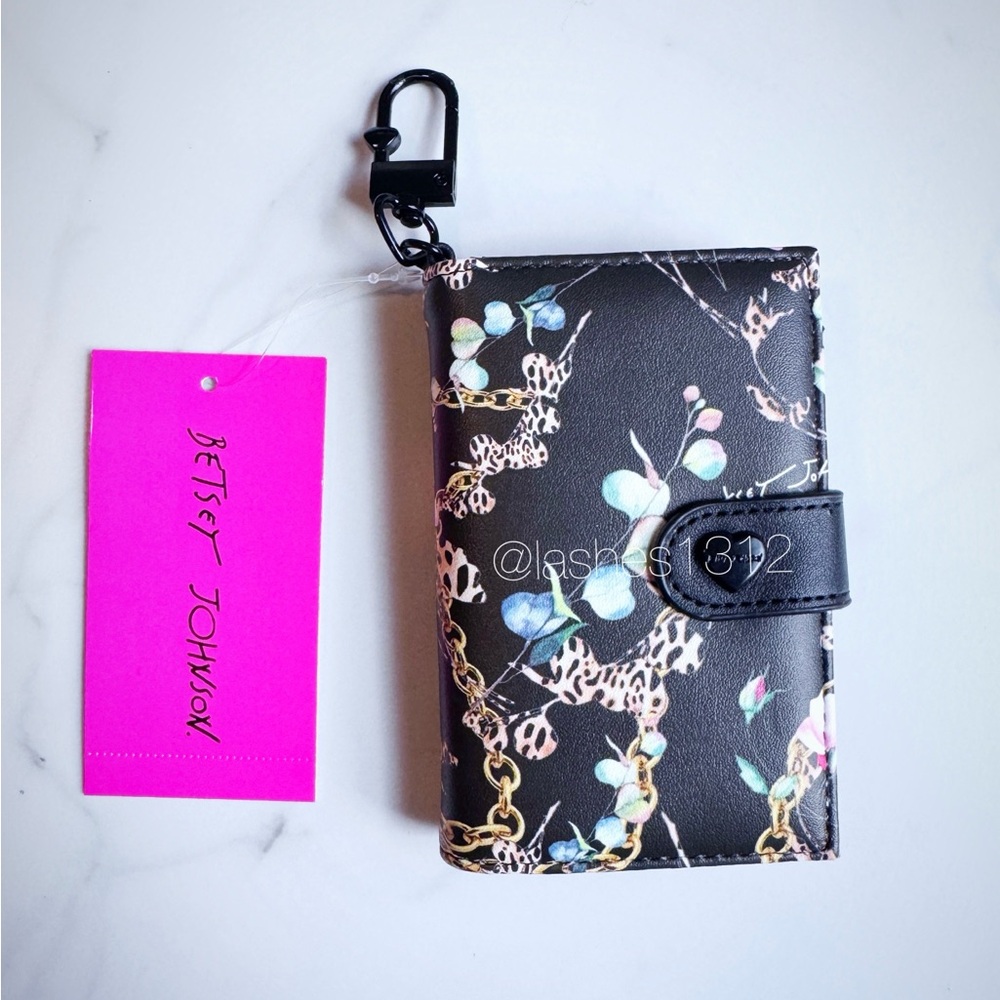 Betsey Johnson Black Floral Phone Wallet